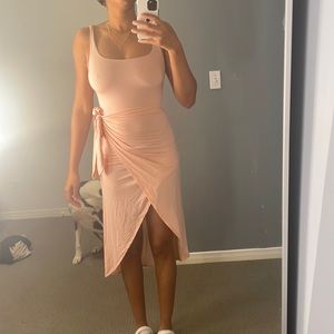 Pink wrap dress